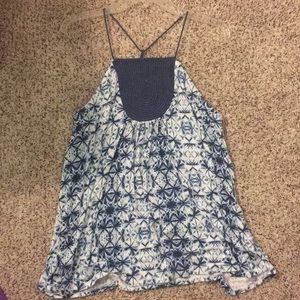 Blue Patterned Top (Anthropologie)